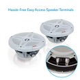 thumbnail image 3 of Pyle 6.5 Inch Marine Speakers (Pair) - 2-Way IP-X4 Waterproof and Weather Resistant Outdoor Audio Dual Stereo Sound System with 600 Watt Power and Low Profile Design - Pyle PLMR652W (White), 3 of 6