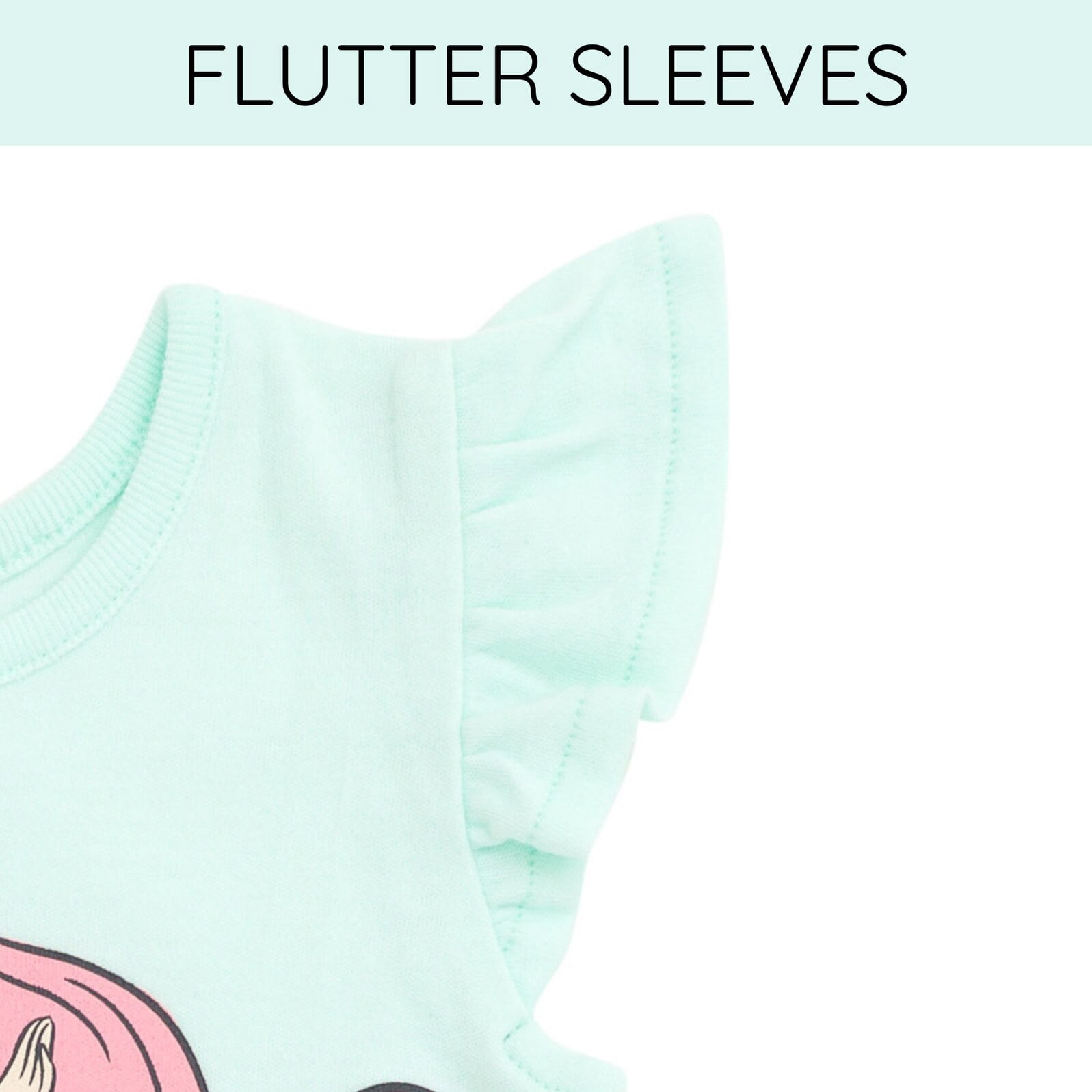 Disney The Little Mermaid Baby Girls' 2-Pack Short Sleeve and Sleeveless Bubble Romper Set Mint and Pink Ariel and Flounder