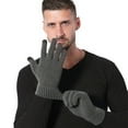 thumbnail image 1 of AWZXDE Mens Gloves Solid Color Winter Thickened Knitted Outdoor Warm Screen Snowman Embroidered, 1 of 5