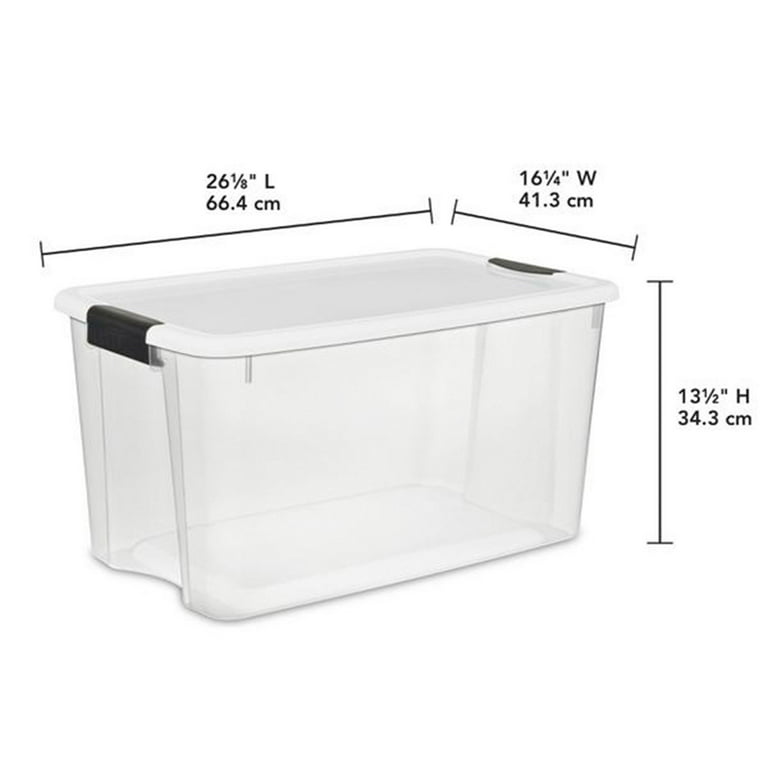 Sterilite 70 Quart Storage Container Box w/Latching Lid (4 Pack) & 6 Quart  Tote (12 Pack)