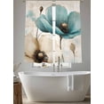 thumbnail image 5 of Blue Brown Floral Sheer Curtains 63 Inches Long 2 Panels Watercolor Retro Flower Light Filtering Semi Sheer Window Curtains Drapes for Bedroom Living Room 52"x63", 5 of 7