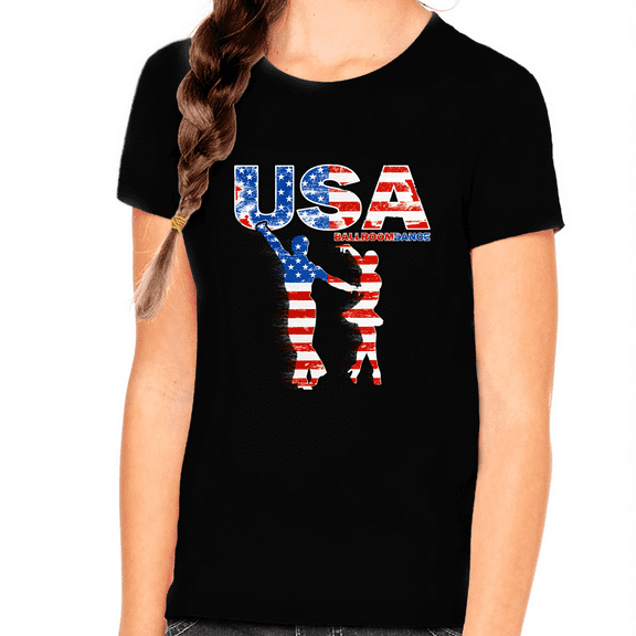Ballroom Dancer T-Shirt for Girls Ballroom Dancing Tee Ballroom Dance Gift USA Dancewear Latin Dance Shirt