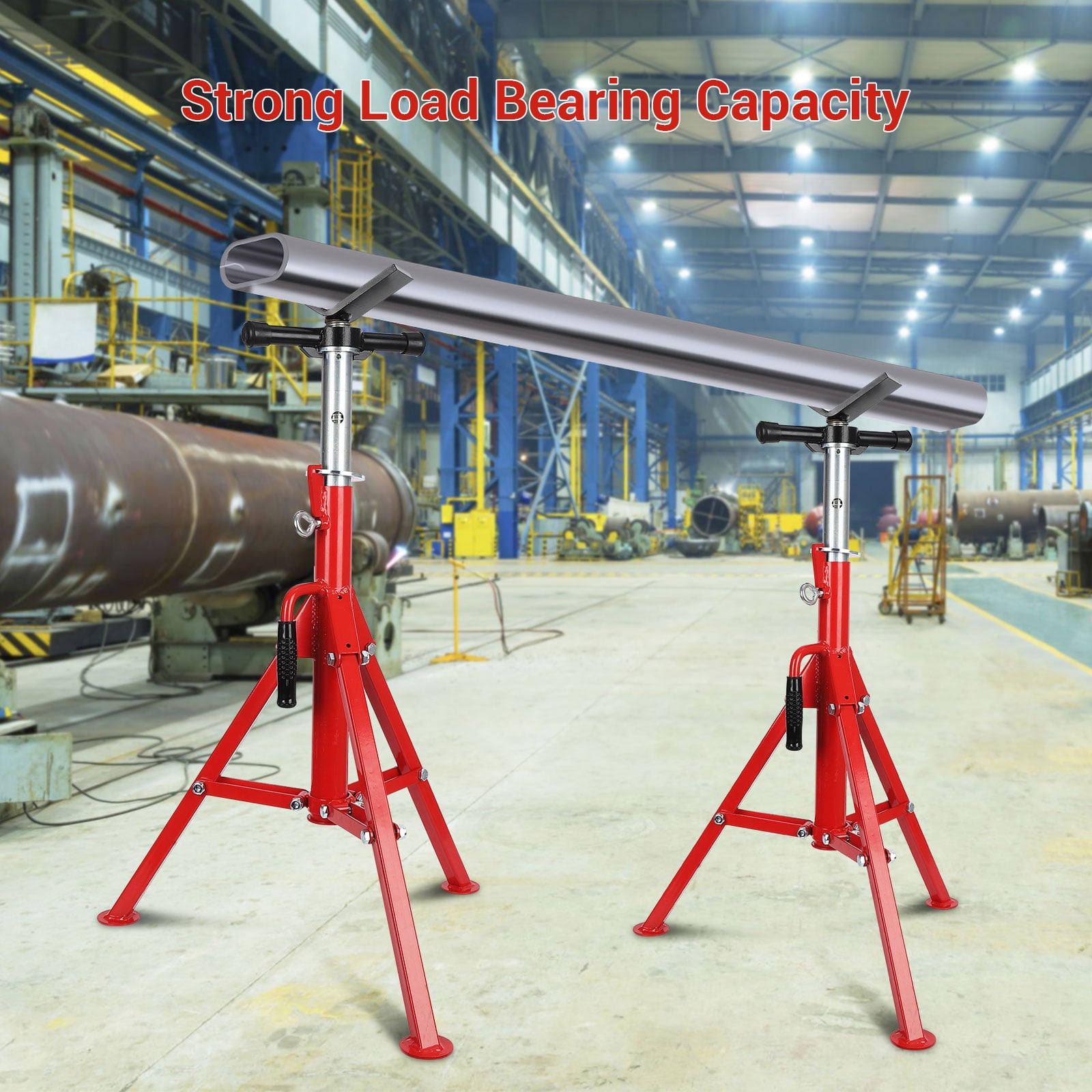 Heavy-Duty Pipe Jack Stand, 28''-52'' Adjustable Folding Pipe Stand,2500 lbs Load Capacity,Ideal for Welding,Automotive,and Construction Projects