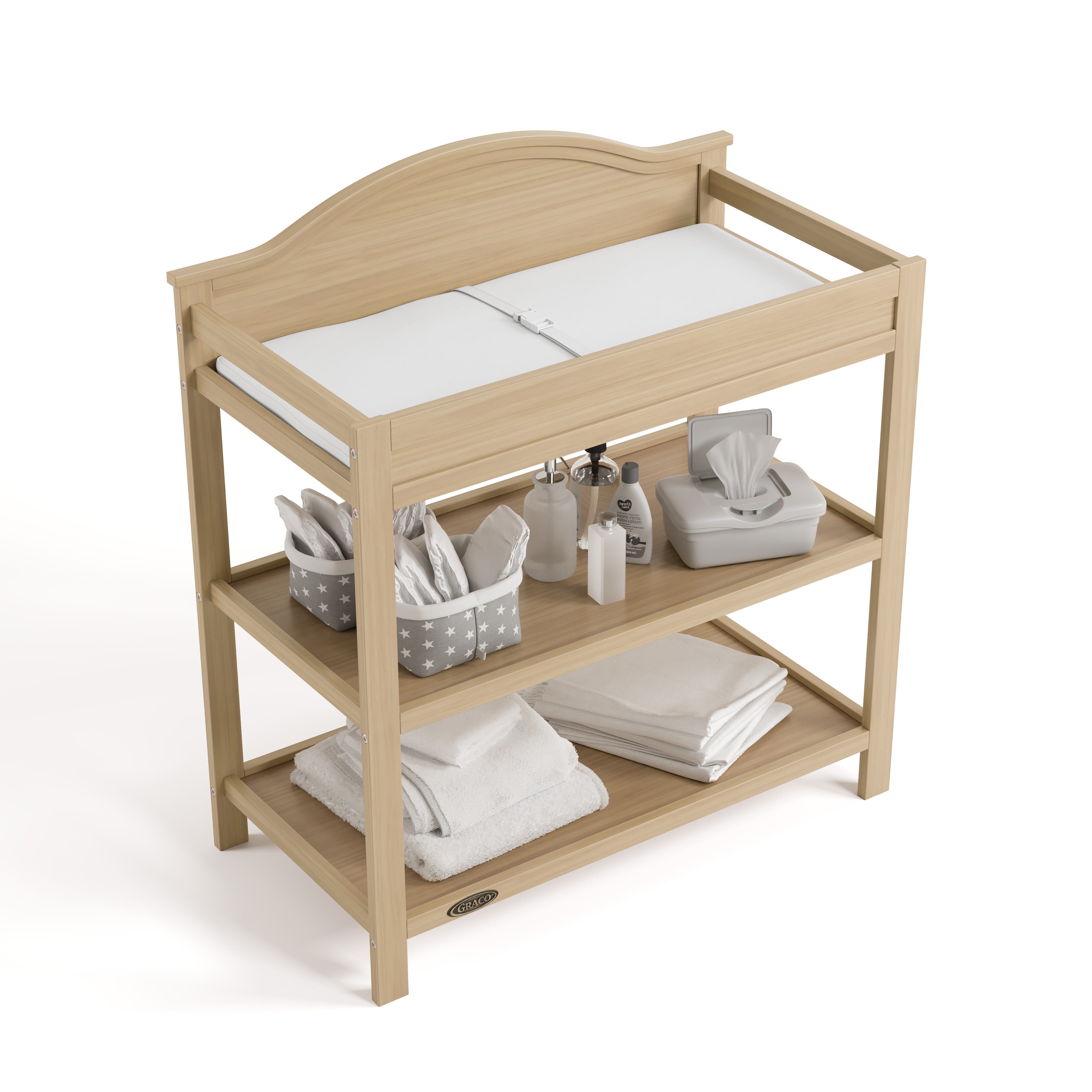 Graco Story Infant Wood Changing Table, Driftwood