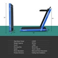 thumbnail image 2 of Gymax Tapis Roulant Pliant 2 en 1 2,25 Hp Machine de Course avec Double Affichage Bleu, 2 of 10