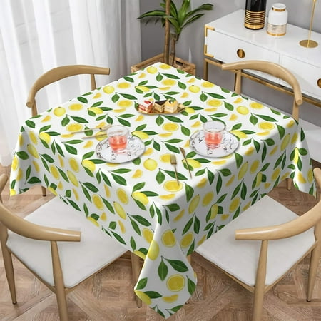 

Summer Lemons Rectangular Tablecloth Holiday Party rations Waterproof Resistant Wrinkle Tablecloth for Wedding Dining r