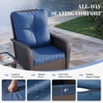 thumbnail image 3 of MRUAKA 3 Piece Patio Rocking Chair Set, Outdoor Brown Rattan Wicker Patio Furniture with Side Table and Thick Cushions for Backyard Garden , Navy, 3 of 8