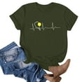 thumbnail image 1 of Pntutb Hauts Courts pour Femmes Liquidation Mode pour Femmes Imprimé Manches Courtes Blouse Ample Drôle Col Rond T-Shirt Hauts, 1 of 3
