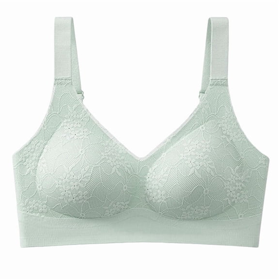 Ohufall Bra for Women Solid Color Full Coverage Bras Seamless No Underwire Gathered Summer Everyday Bra,36B/C-44B/C
