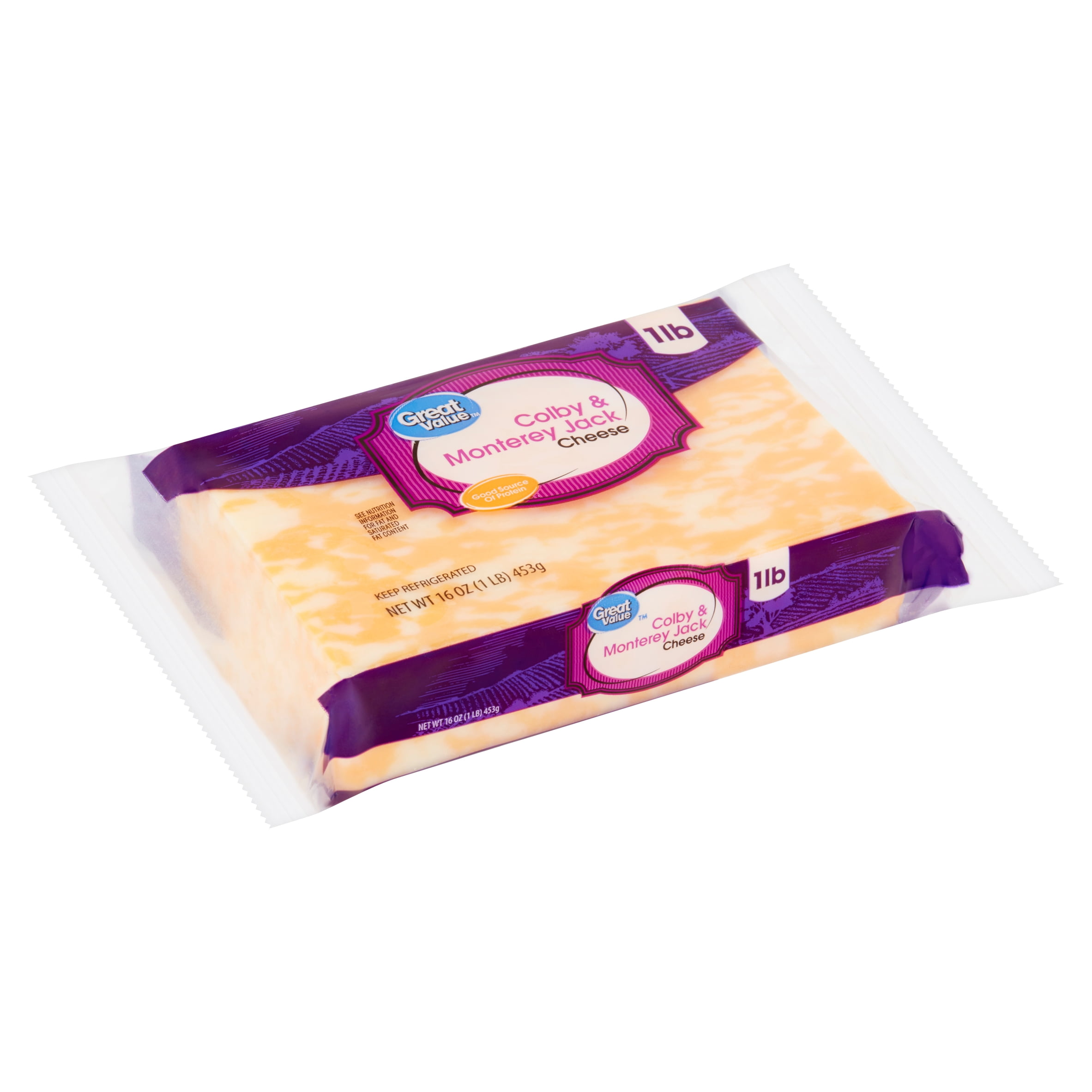Great Value Colby & Monterey Jack Cheese, 16 oz