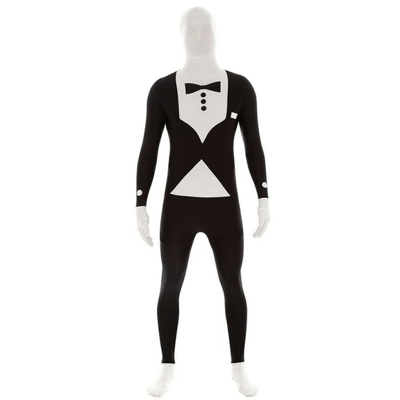 AltSkin Adult/Kids Full Body Stretch Fabric Zentai Suit Costume - Tuxedo (Kid Medium)