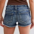 thumbnail image 5 of Women's Ripped Denim Shorts Mid Rise Distressed Jean Shorts Stretchy Short Jeans With Pocket Summer Casual Jeans Short Jean Women Pants on Pant Women Woman Jean Pants Tall Womens Clothes Long Stilt, 5 of 8