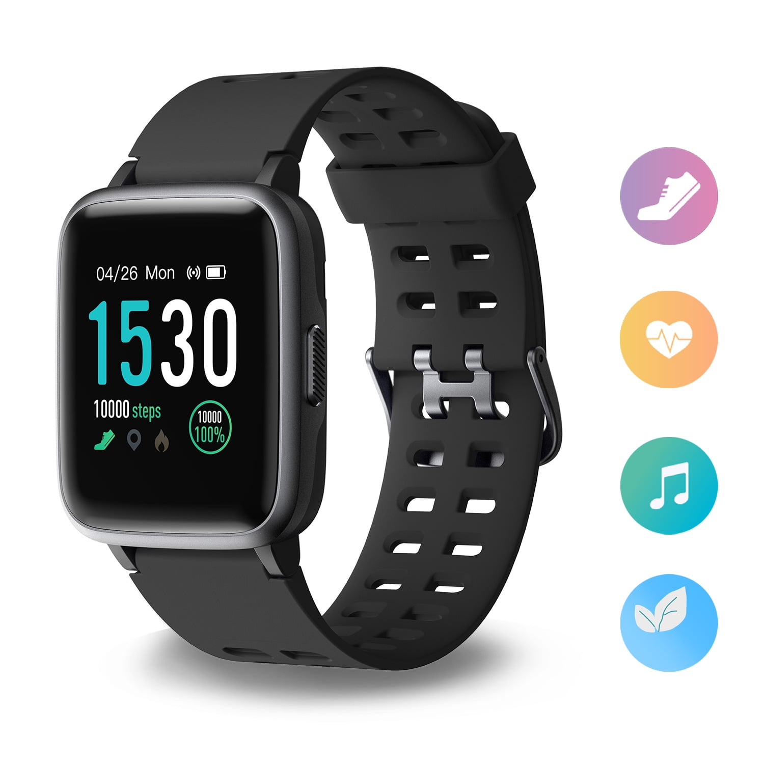 Jumper Fitness Watch, Smart Watch IP68 Waterproof Activity Tracker with Heart Rate Monitor, Sleep Monitor, Pedometer, Calorie Counter, Fitness Watches for Women, Black - Walmart.com