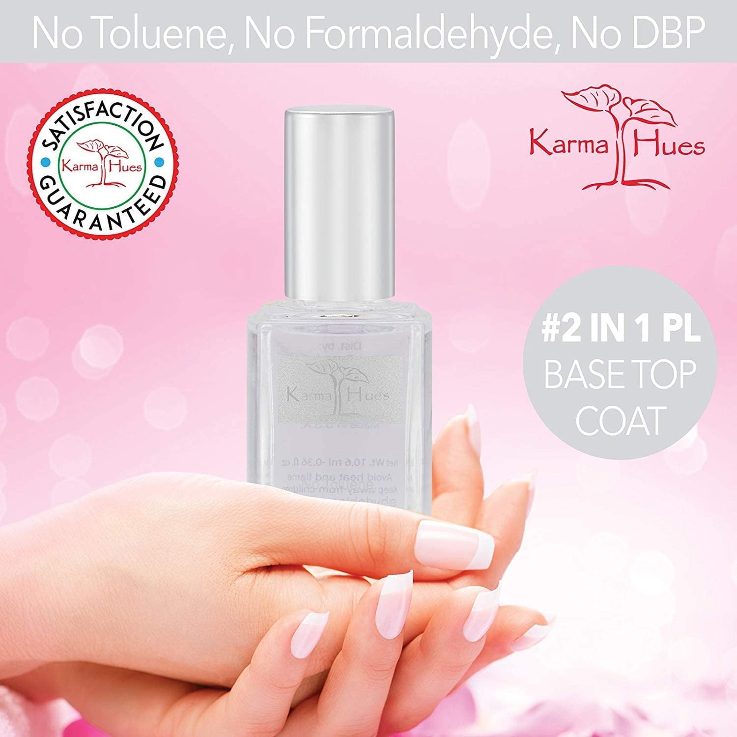 Two in One Base Coat Top Coat – Nail Polish Clear with Amazing Nail Polish Remover Tea Tree Oil Based Formula moisturize and Nourish Nails
