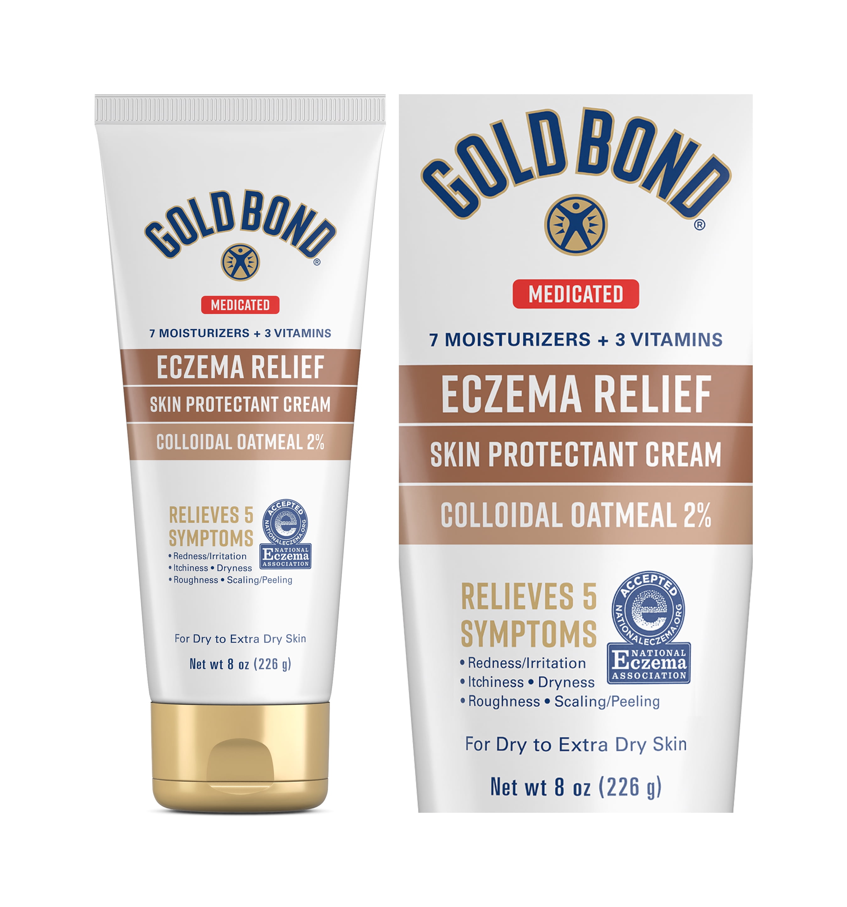(6 pack) Gold Bond Medicated Eczema Relief Skin Protectant Cream, 8 oz., Gold Bond Lotion With 2% Colloidal Oatmeal