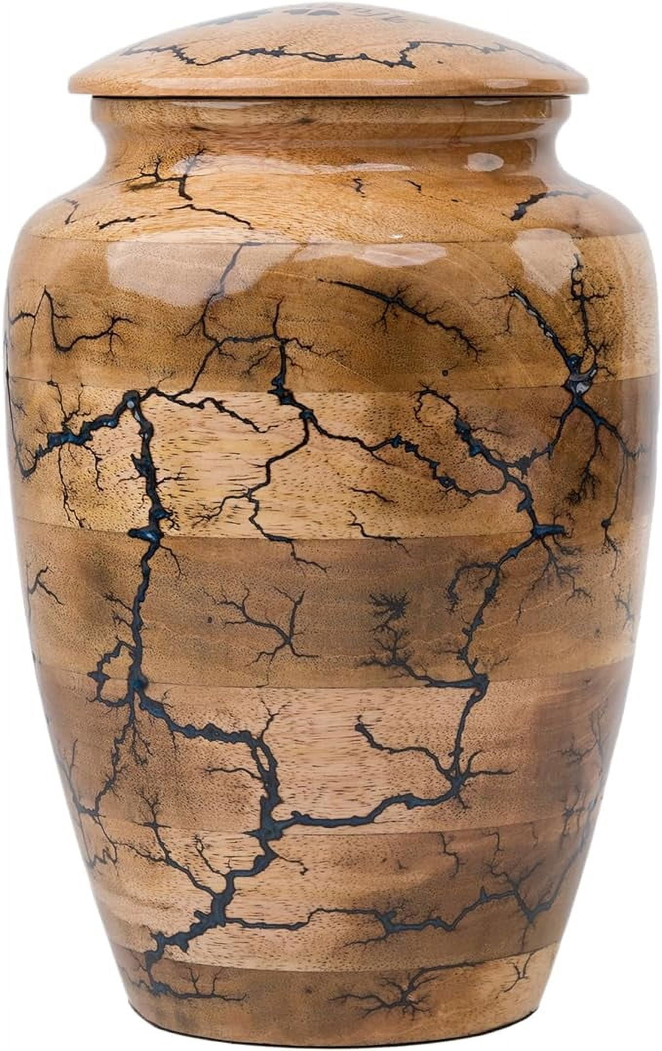 STONLIF Wooden Urns for Human Ashes - Adult Male, Female | Epoxy Resin Cremation Memorial, Decorative Urn for Ashes | Funeral Urns - Large Up to 250 lbs