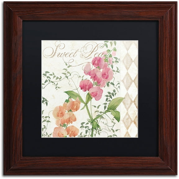 Trademark Fine Art "Sweet Pea" Canvas Art by Color Bakery Black Matte, Wood Frame