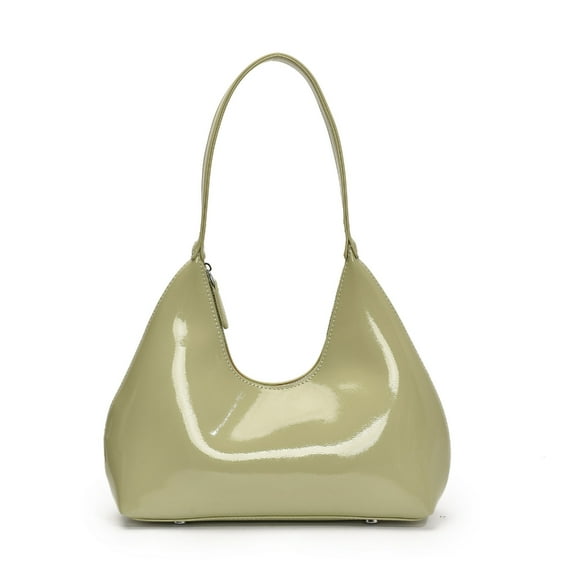 PU Shoulder Bag Glossy Underarm Purse Fashion Handbag For Shopping And Dating
