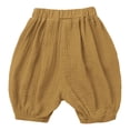 thumbnail image 4 of vastwit Baby Girls Boys Cotton Linen Shorts Bottoms Kids Wide Leg Loose Harem Bloomer Ginger 130, 4 of 5