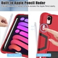 thumbnail image 3 of Dteck Case for iPad Mini 7 A17 Pro 2024 / iPad Mini 6 2021 8.3 Inch, Heavy Duty Silicone+PC Shockproof Rugged Protective Case Stand Cover for iPad Mini 7th/6th Generation 8.3",Red+Black, 3 of 6