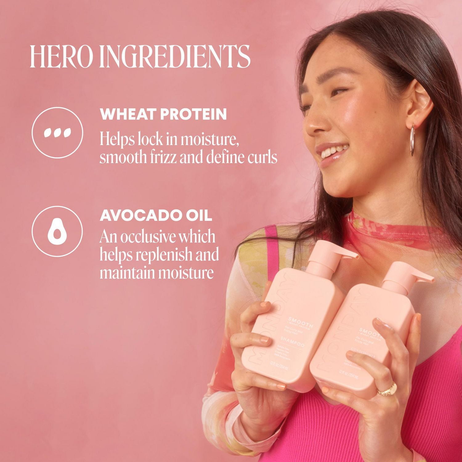 MONDAY Haircare SMOOTH Conditioner with Wheat Protein, Coconut Oil & Avocado Oil for Frizz-Prone Hair 354 mL, 354 mL