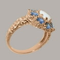 thumbnail image 3 of LBG British Made 14k Rose Gold Natural Opal & Sapphire Womens Statement Ring - 33 size options - Size 11.5, 3 of 8