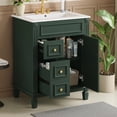 thumbnail image 3 of Harper & Bright Designs 24" Small Bathroom Vanity with Sink, Modern Bathroom Cabinet Freestanding with Drawers, Bathroom Storage Cabinet with Adjustable Shelffor Small Space, Green, 3 of 15