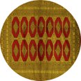 thumbnail image 1 of Ahgly Company Machine Washable Indoor Round Persian Yellow Traditional Area Rugs, 3' Round, 1 of 4