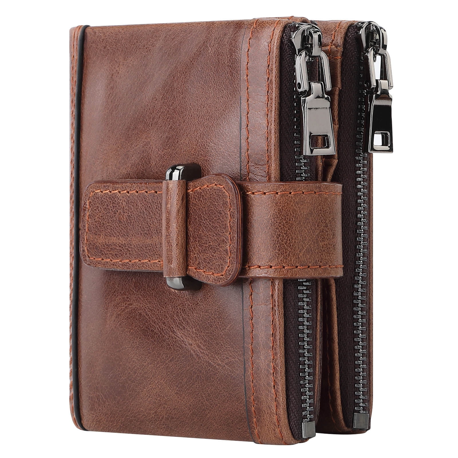 Mens Wallet RFID Blocking Men's Genuine Leather Wallet and Zipper Coin  Pocket Bifold Purse with Chain 16 Credit Card Holder Genuine Leather Gents  Wallets Slim Purse - Walmart.com