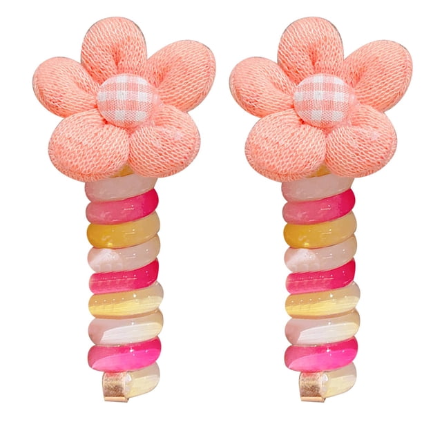Fiudx Anillos para El Cabello con Lazo, Lindas Gomas para El Cabello, Suaves con Diseño Elástico, Ajustables para Un Peinado Fácil, Perfectos para Mañanas Ocupadas, Ideales para Niñas, Vienen En Dos