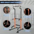 thumbnail image 3 of Power Tower Pull Up Bar and Dip Station, 165-210cm Multifunctional Adjustable Height Home Gym Equipment for Strength Training Fitness, Free Standing Workout Station Max Load 250KG （Orange ）, 3 of 6
