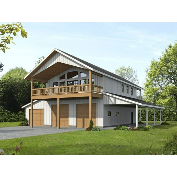 001-3774: Barn & outbuilding Garage apartment 1 Bed, 2 Bath Luxury Home Plan, 1696 Sq Ft: Full Blueprints with License to Build by Home Plan Marketplace - Lesuto