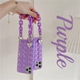 thumbnail image 4 of 3D Hearts Case Compatible with iPhone 11, Cute Design Soft Protective Case Protective Cover for Girls Women (Purple with Straps, iPhone 11), 4 of 14