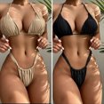 thumbnail image 3 of Leadingstar Women Halter Bikini Set Sexy Solid Color Split Bikini Triangle Swimwear Beach Bathing Suit, 3 of 7