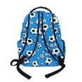 thumbnail image 2 of SCRAWLGOD Soccer Pattern Blue Casual Laptop Backpack, Lightweight Daypack for Travel Work Commute School, Practical Spacious Organized Classic Design, 2 of 6