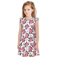 thumbnail image 1 of Fotbe Rose Flowers Vestido de Dormir para Niñas de 3 a 10 Años, Mangas Cortas, Estilo Princesa, Pijama Camisón con Mangas Voladas-Large, 1 of 6