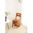 thumbnail image 3 of Wooden Folding Library Ladder Chair,2 in 1 Lightweight Portable Multifunctional Step Stool, 4-Step Stool Dual Purpose Stepladders, Display Stand and, 3 of 7