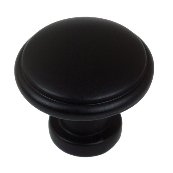 GlideRite 1.125 in. Round Ring Classic Cabinet Knobs Matte Black, Pack of 10