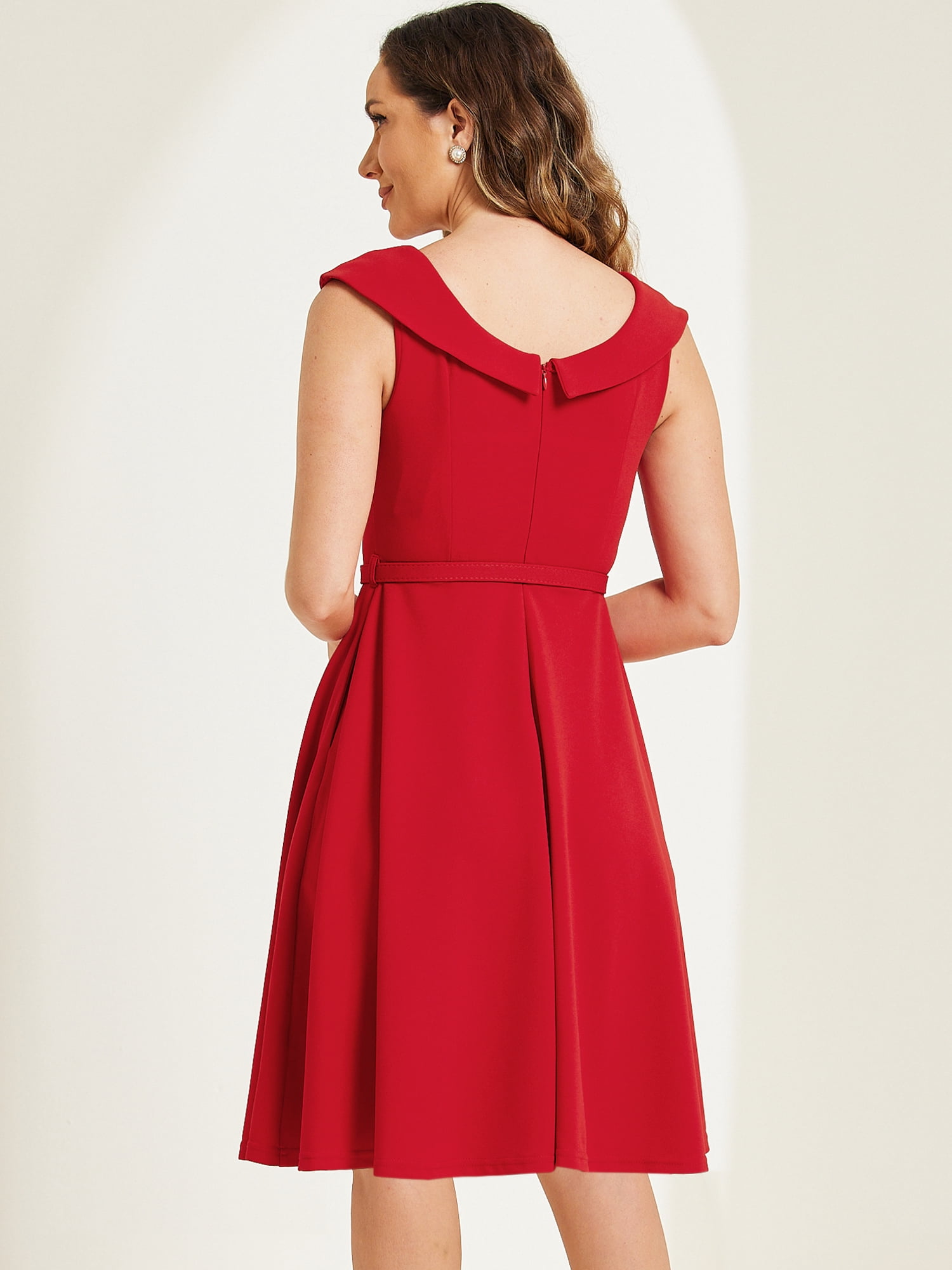 DARING DIVA Women's Vintage Cocktail Party Swing Dresses XS Red