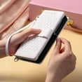 thumbnail image 2 of LANFENG Crossbody Wallet Case for Apple iPhone 12 Pro Max Leather Phone Case with Card Holder Kickstand & Wrist Strap Cover Magnetic Closure Flip Handbag Zipper Purse Shell for Women(White), 2 of 7