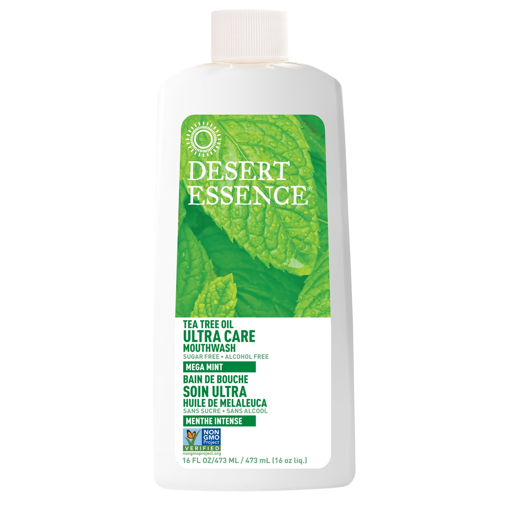 Desert Essence, Ultra Care Mouthwash, Mega Mint, 16.0 fl. Oz. - Oral Care with Aloe, Sage, Chamomile, Tea Tree Oil, Peppermint and Spearmint Essential Oils