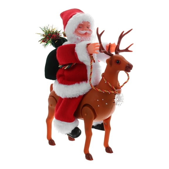 Gymnture Christmas Santa Reindeer Plush Figurine Animated Ornament Gift