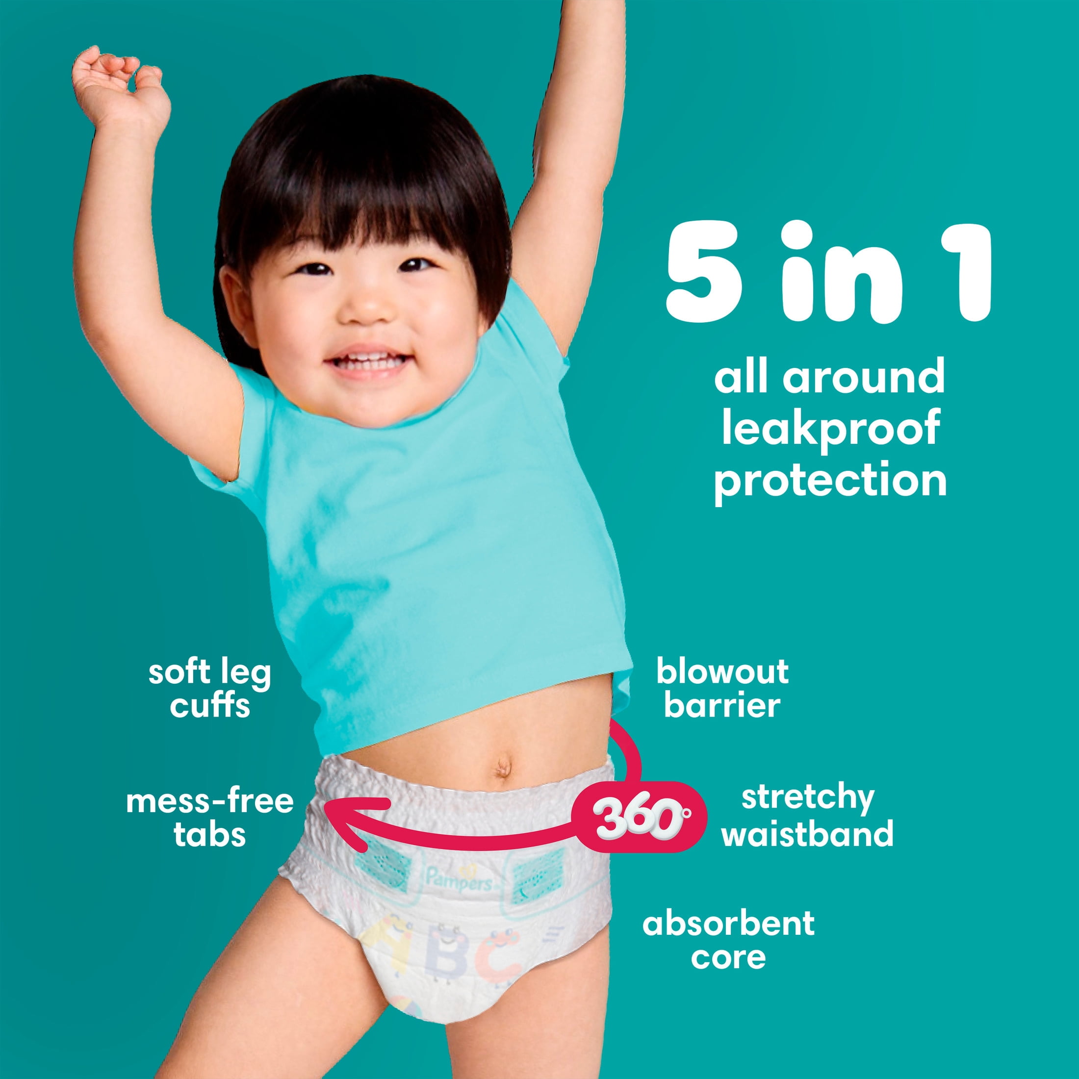 Pampers Cruisers 360 Baby Diapers Size 4, 21 Count (Select for More Options)