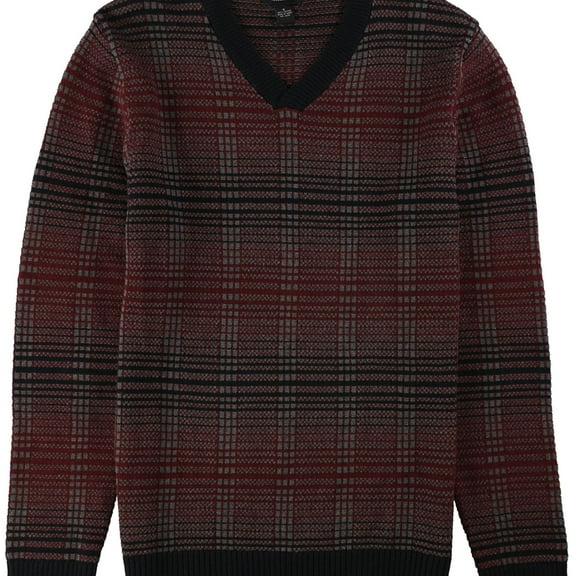 Alfani Mens V-neck Pullover Sweater, Red, Small