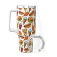 thumbnail image 2 of Picia Hot Dog Burger Pattern 40oz Ice Bully Insulated Tumbler with Handle, Double-Wall Stainless Steel Cup, Leak-Proof Lid and Straw, 2 of 8