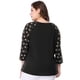 thumbnail image 5 of BluEstampado Floral Raglán De Man3/4 Cuello V TalGrande PaMujer Negro 5XL, 5 of 6