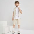 thumbnail image 3 of Lolanta Summer Boys Suit Kids Wedding Ring Bearing Costume 4 Pcs Shirt Vest Shorts Set, 3 of 5