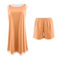 thumbnail image 4 of Women's Sleeveless V Neck Color Block 2 Piece Set Tunic Dress Top with Shorts Summer Beach Outfit with Pockets, 4 of 5