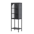 thumbnail image 4 of Benoît 62.99-inch Black One Door Metal Storage Cabinet with Fluted Clear Door, 4 of 8
