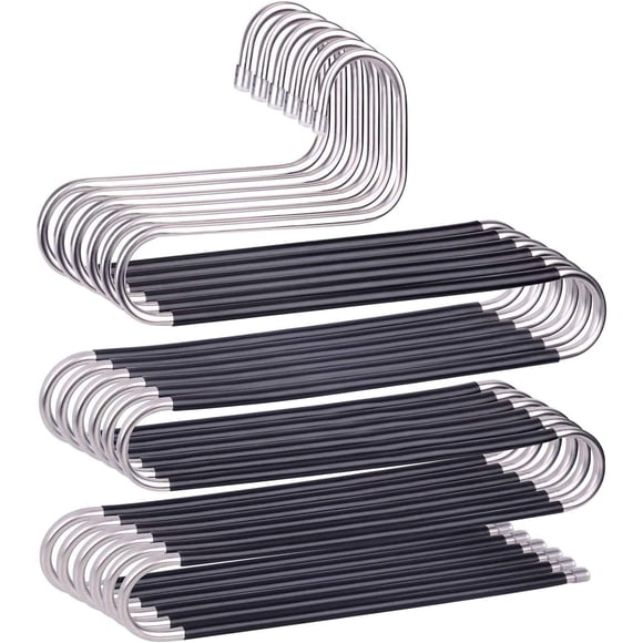 Timotech Ganchos para Pantalones, Ropa, Ganchos con 5 Niveles de Acero Inoxidable | Organizadores de Ropa de Acero Inoxidable, Resistentes para Pantalones, Faldas, Bufandas, Accesorios (6 Pz)